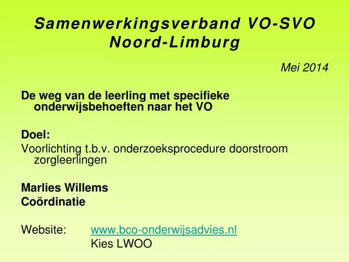 samenwerkingsverband vo svo noord limburg