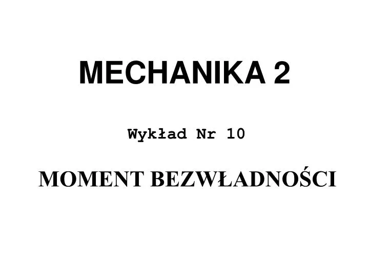 mechanika 2