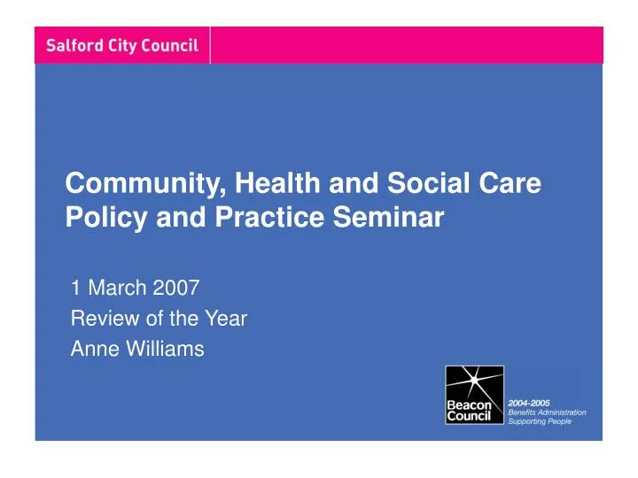 community health and social care policy and practice seminar