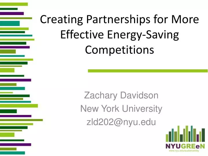 creating partnerships for more effective energy saving competitions