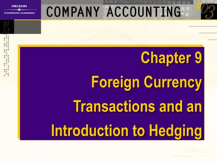 chapter 9 foreign currency transactions and an introduction to hedging