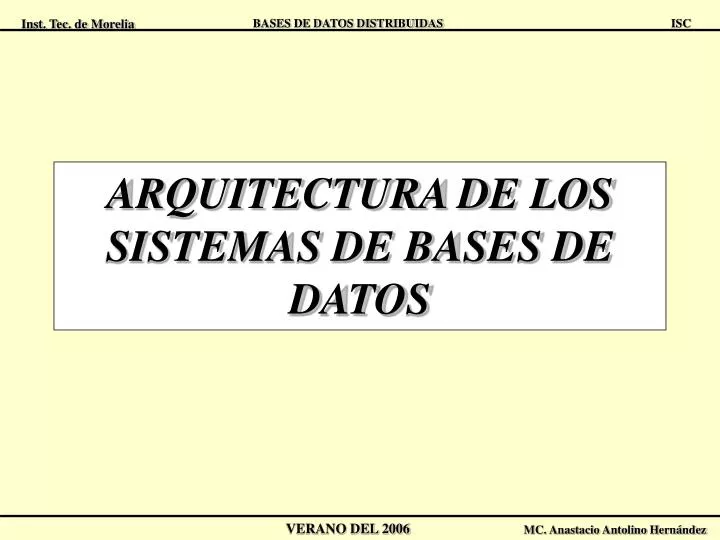 arquitectura de los sistemas de bases de datos