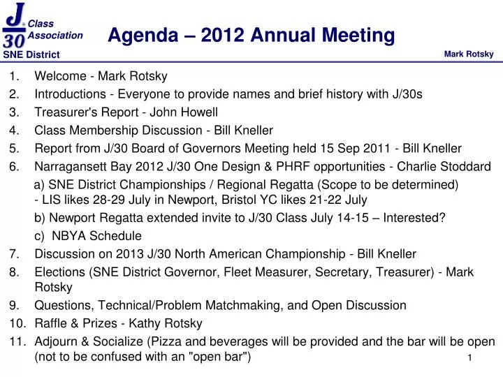 agenda 2012 annual meeting