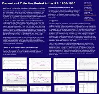 Dynamics of Collective Protest in the U.S. 1960-1980