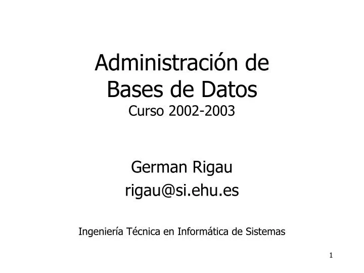 administraci n de bases de datos curso 2002 2003