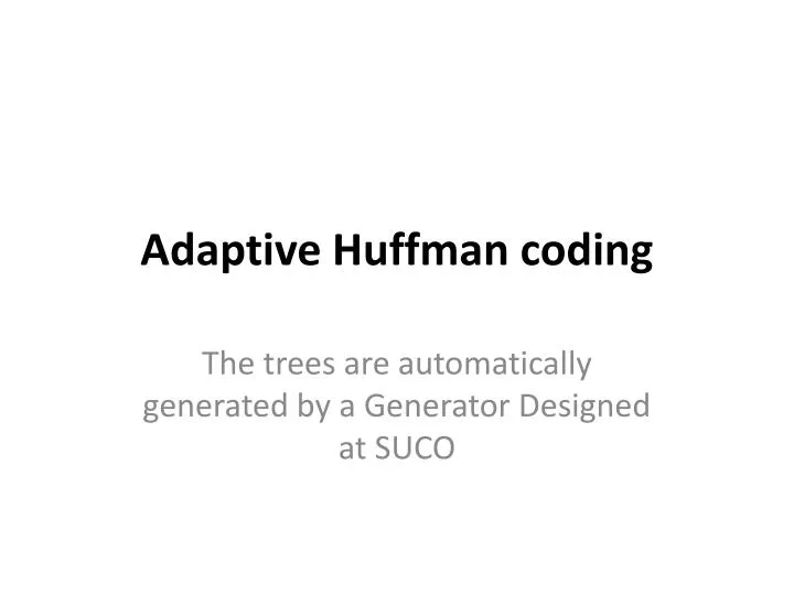 adaptive huffman coding