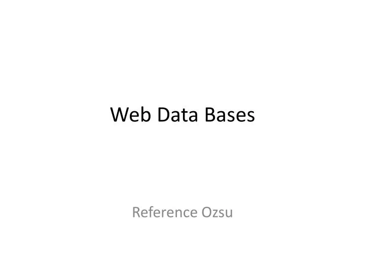 web data bases