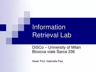 Information Retrieval Lab