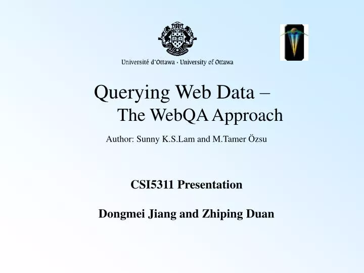 querying web data the webqa approach