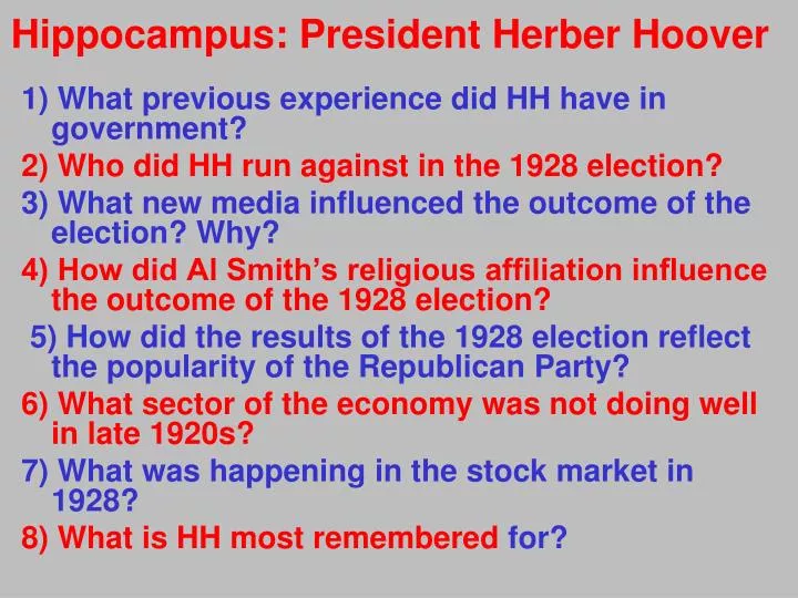 hippocampus president herber hoover