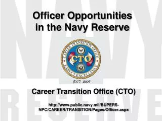 Officer Opportunities in the Navy Reserve