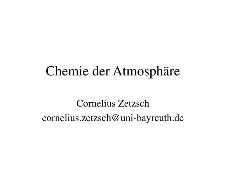 chemie der atmosph re