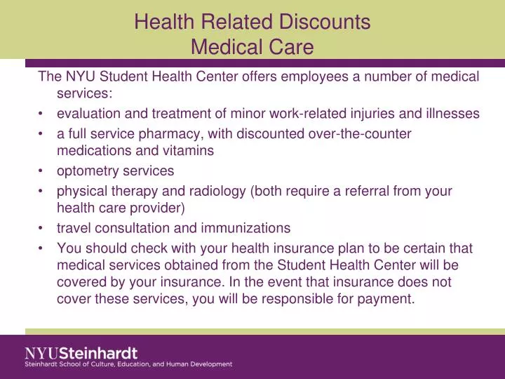 health related discounts medical care