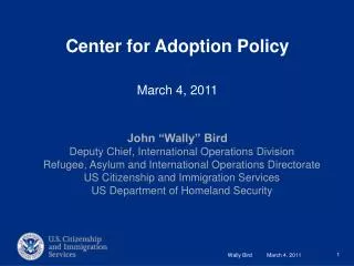 Center for Adoption Policy March 4, 2011