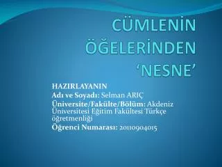 c mlen n eler nden nesne