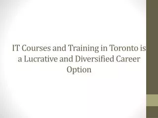 IT courses and training in Toronto