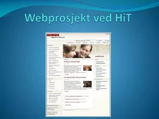 webprosjekt ved hit