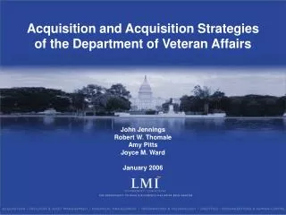 Acquisition and Acquisition Strategies of the Department of Veteran Affairs