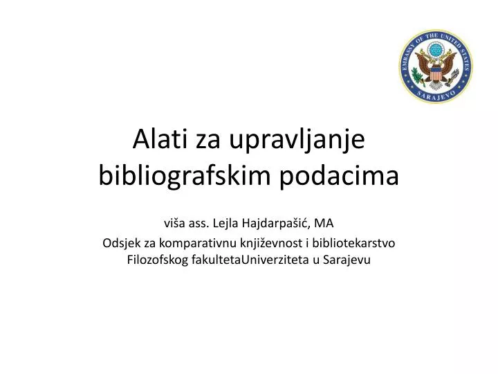 alati za upravljanje bibliografskim podacima