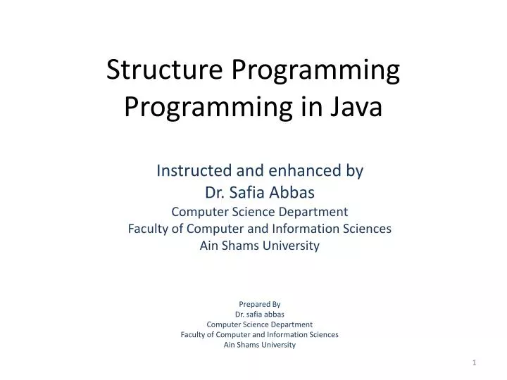 structure programming programming in java