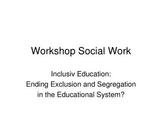 Workshop Social Work