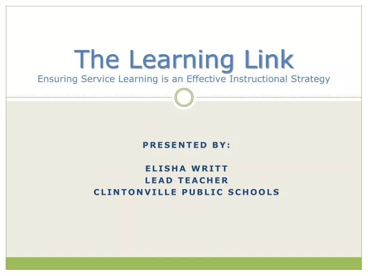 the learning link ensuring service learning is an effective instructional strategy