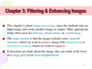 Chapter 3: Filtering &amp; Enhancing Images