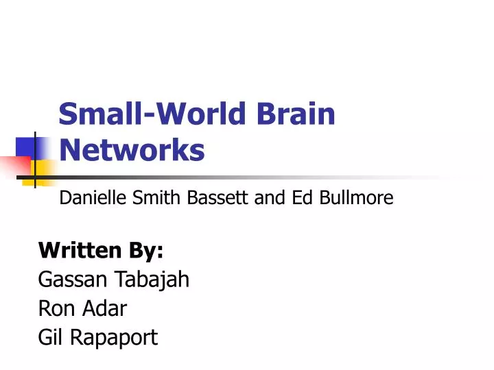 small world brain networks