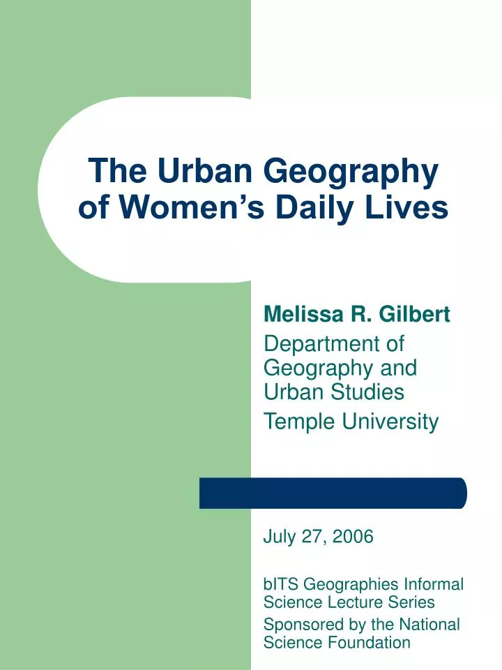 the urban geography of women s daily lives