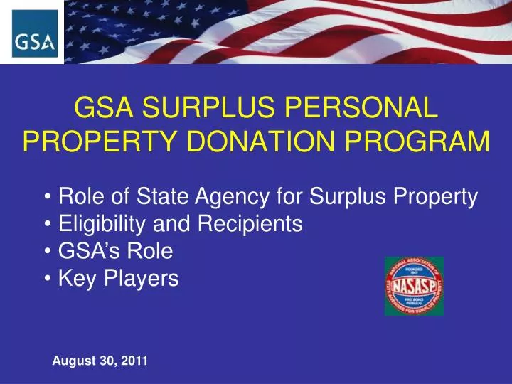 gsa surplus personal property donation program
