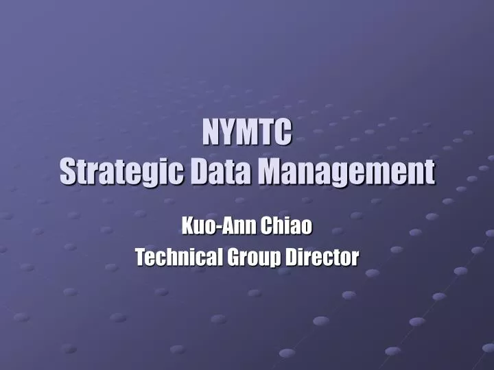 nymtc strategic data management
