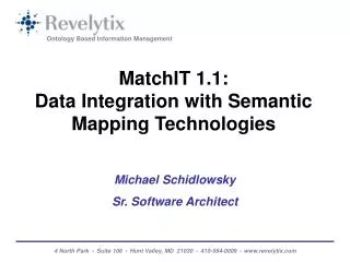 MatchIT 1.1: Data Integration with Semantic Mapping Technologies