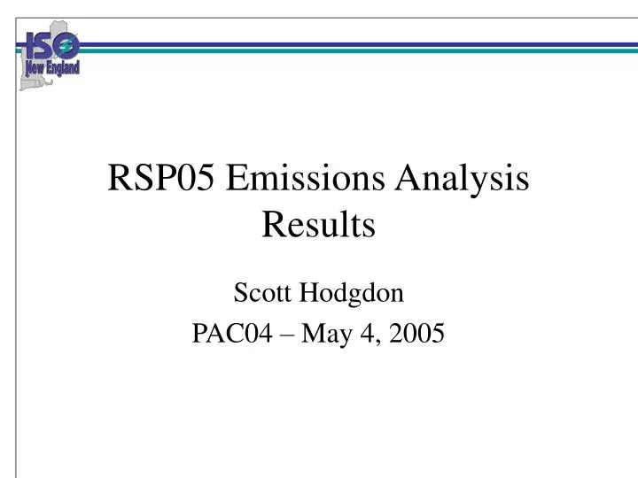 rsp05 emissions analysis results