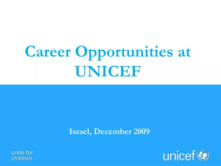 career opportunities at unicef