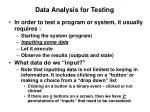 Data Analysis for Testing - slide 1