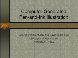 Computer-Generated Pen-and-Ink Illustration