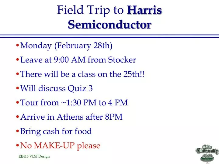 field trip to harris semiconductor