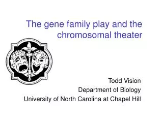 The gene family play and the chromosomal theater