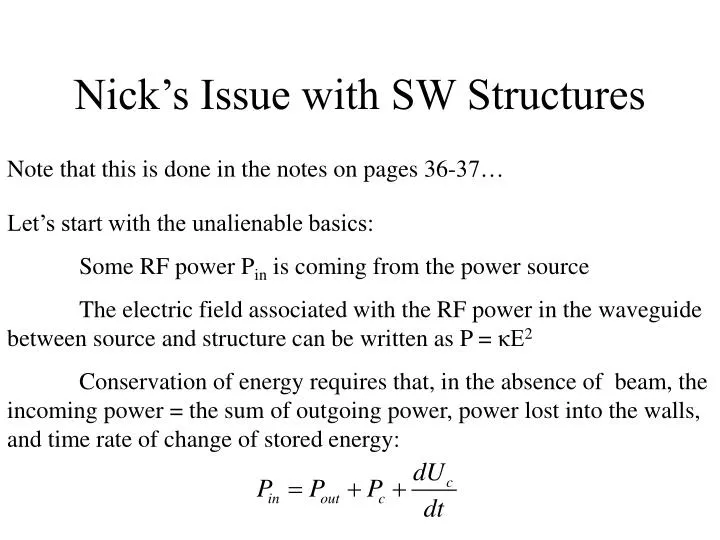 nick s issue with sw structures