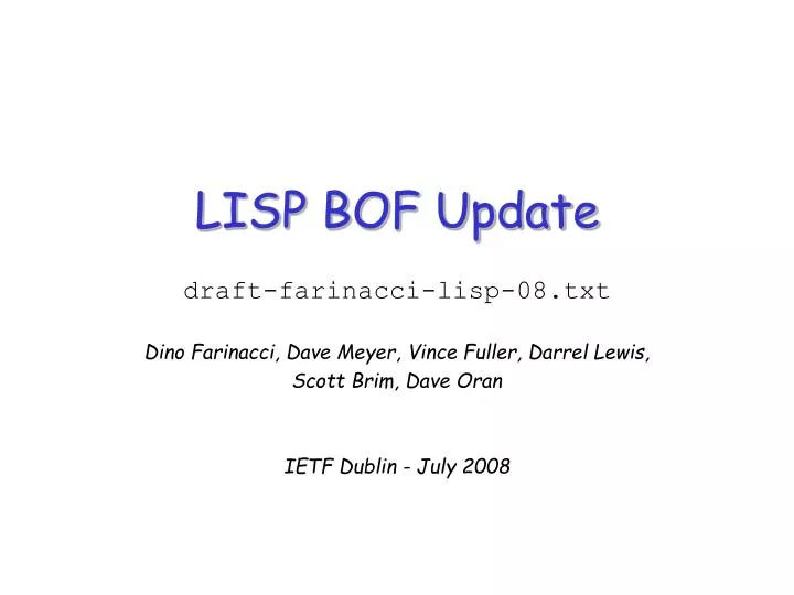 lisp bof update