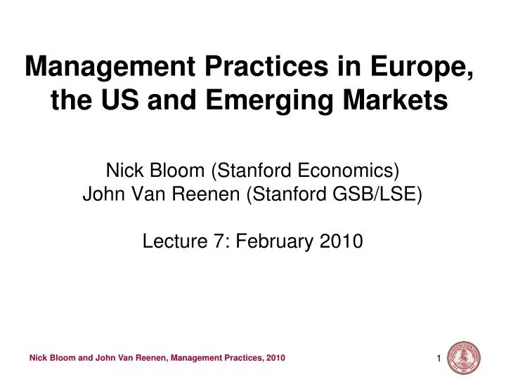 management practices in europe the us and emerging markets