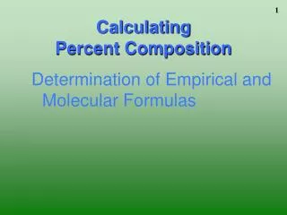 Calculating Percent Composition