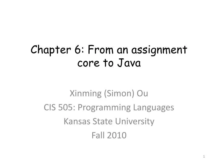 chapter 6 from an assignment core to java