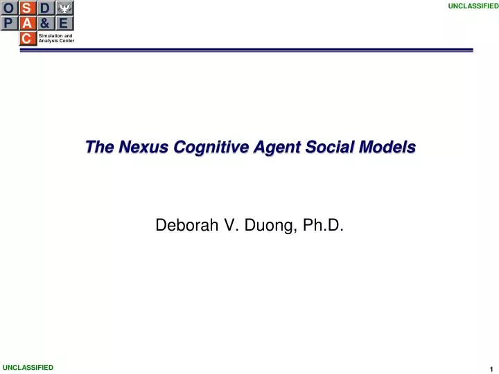 the nexus cognitive agent social models