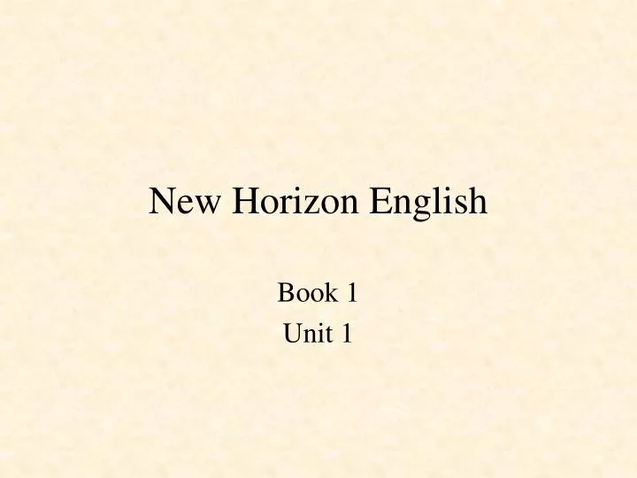 new horizon english