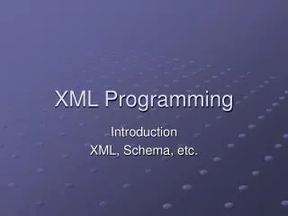 XML Programming