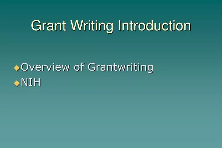 grant writing introduction