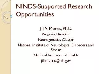 NINDS-Supported Research Opportunities