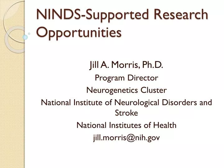 ninds supported research opportunities