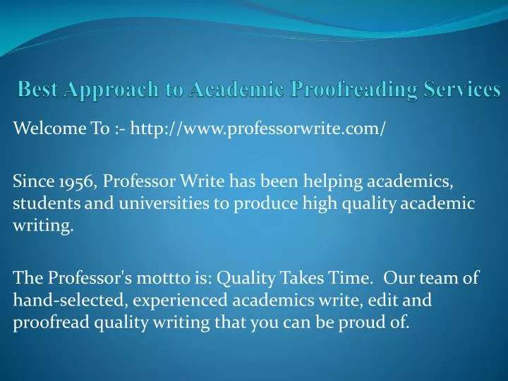 best approach to academic proofreading services
